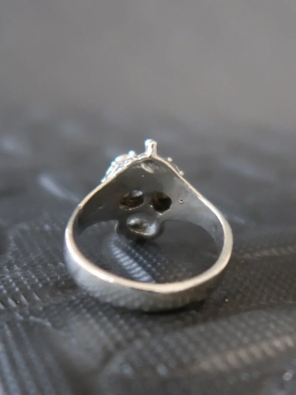 Sterling The Last Laugh Edgy Screaming Skull Silver Ring Large Biker Unisex